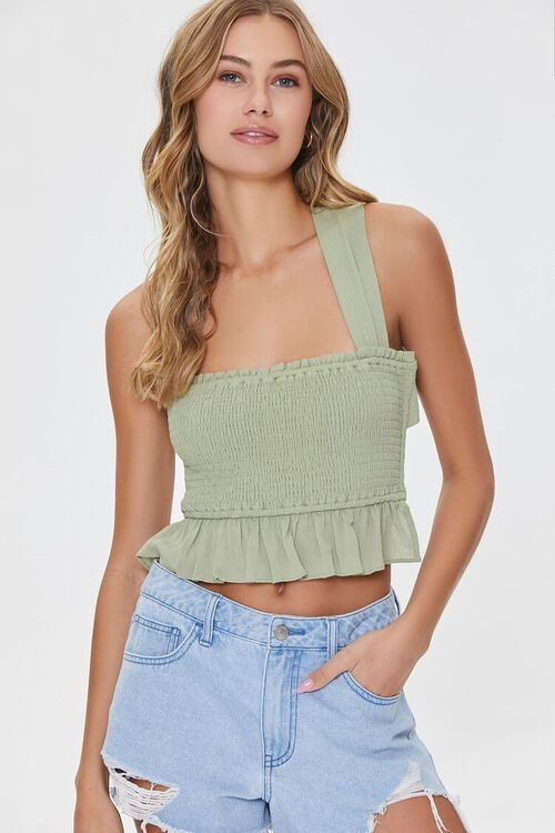 Smocked Crisscross Crop Top | Forever 21 | Forever 21 (US)