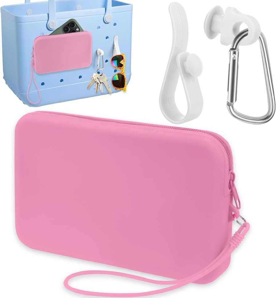 Silicone Phone Holder for Bogg Bag, Soft Silicone Insert Wallet Charm with 2 Pcs Key Holder for B... | Amazon (US)