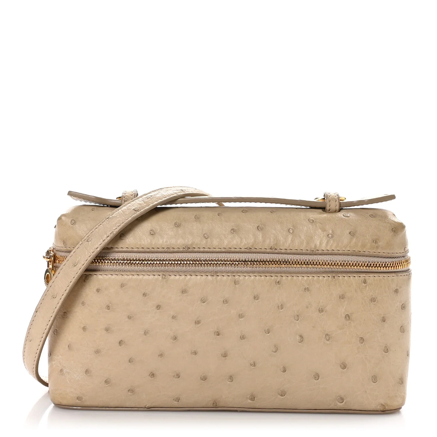 Ostrich L19 Extra Pocket Pouch Beige | FASHIONPHILE (US)
