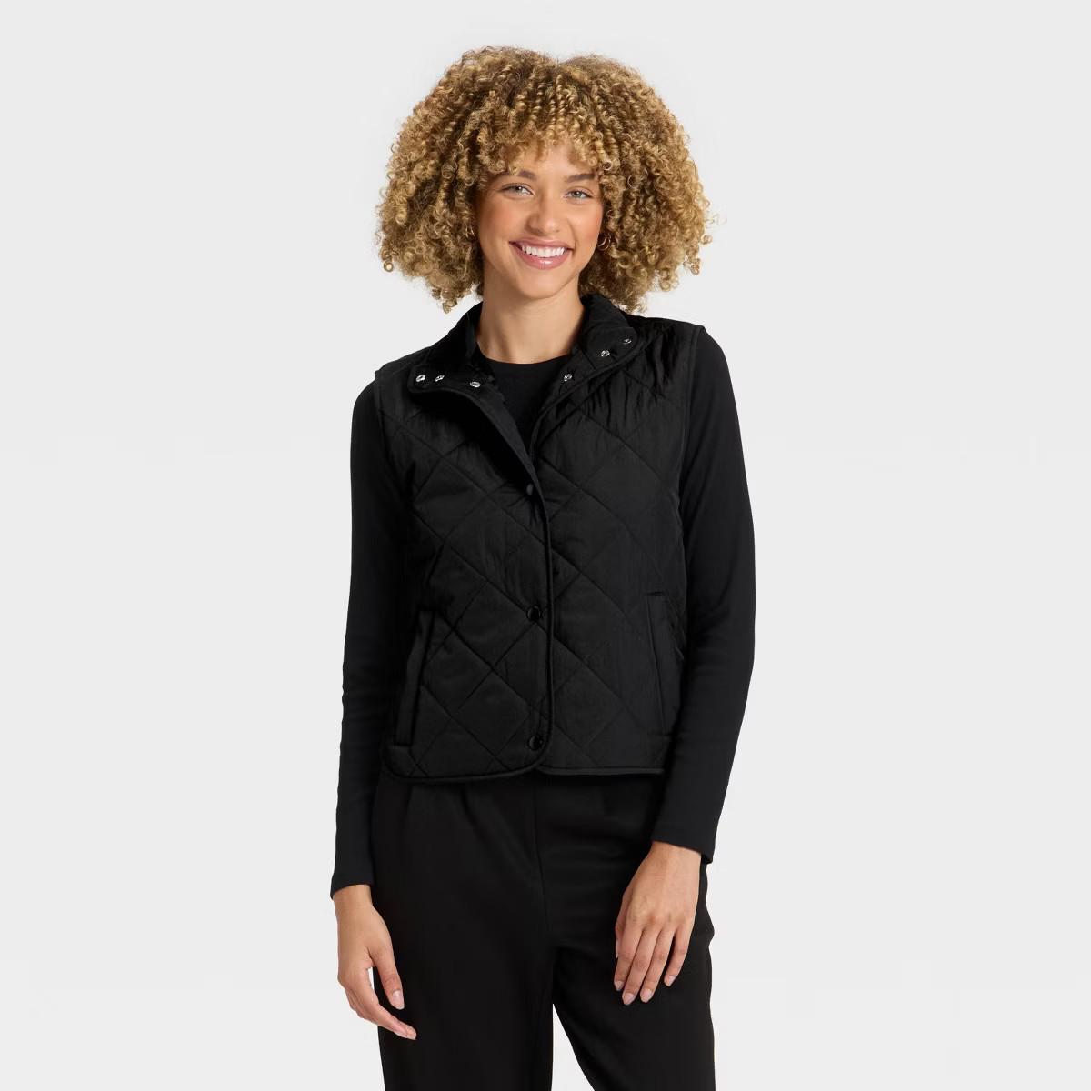 Women's Quilted Vest - A New Day™ Brown 2X | Target