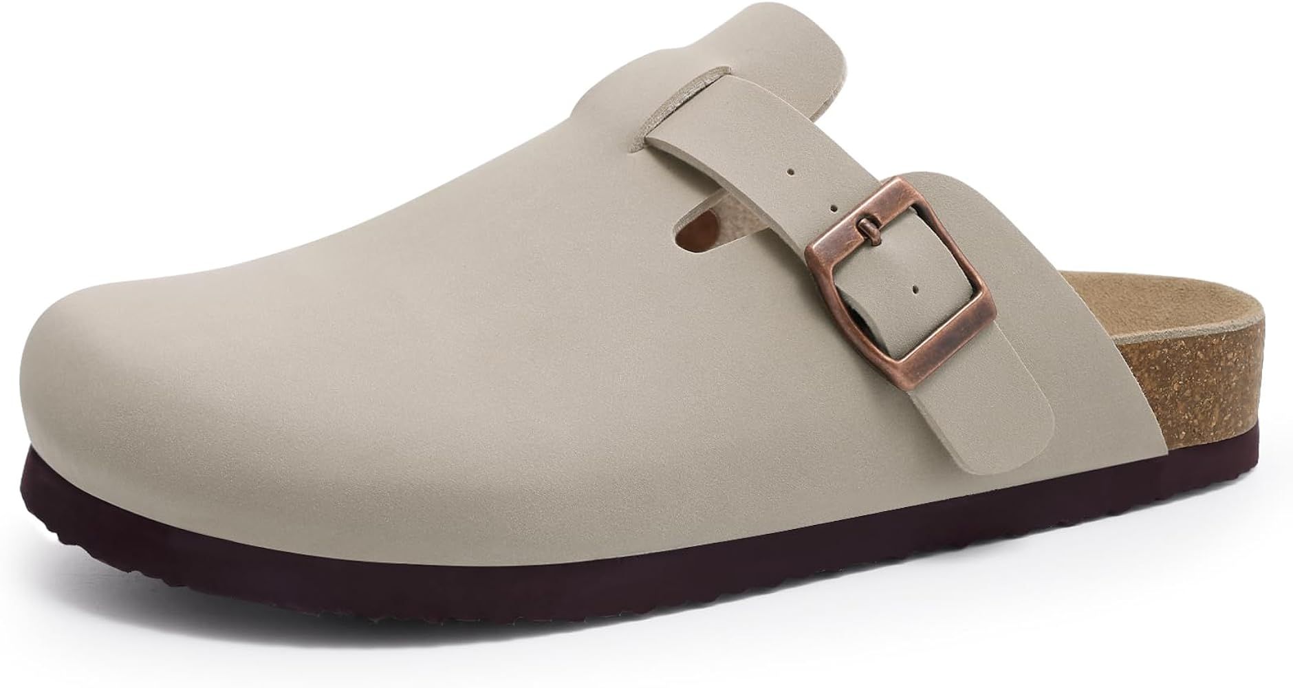 Women's Cork Footbed Clogs Leather Mules Comfort Potato Shoes with Arch Support | Amazon (US)