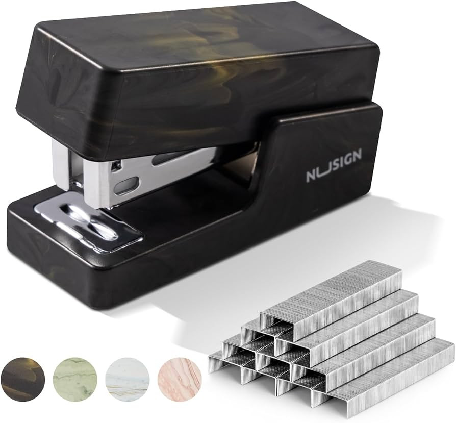 Mini Stapler with 830 Staples, Small Cute Desk Staplers, 25 Sheet Capacity, Fluid Black | Amazon (US)