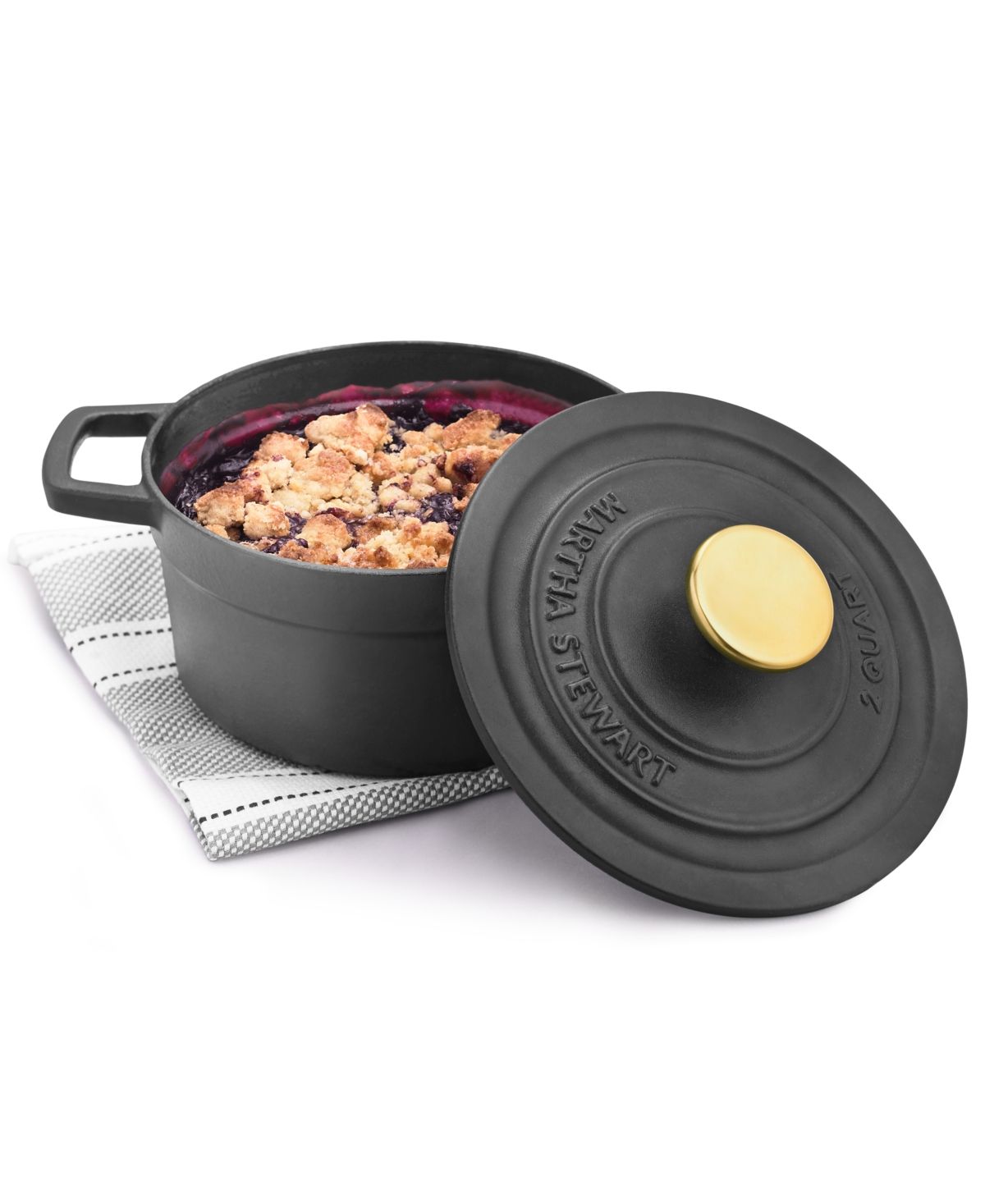 Martha Stewart Collection Enameled Cast Iron 2-Qt. Round Covered Dutch Oven, Created for Macy's | Macys (US)