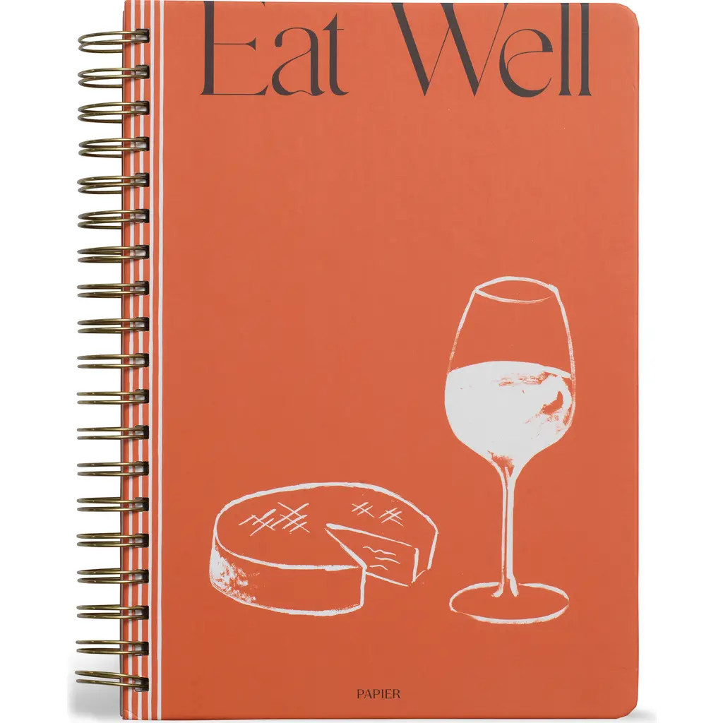 Papier Eat Well Spiral Recipe Journal in Medium Orange at Nordstrom | Nordstrom