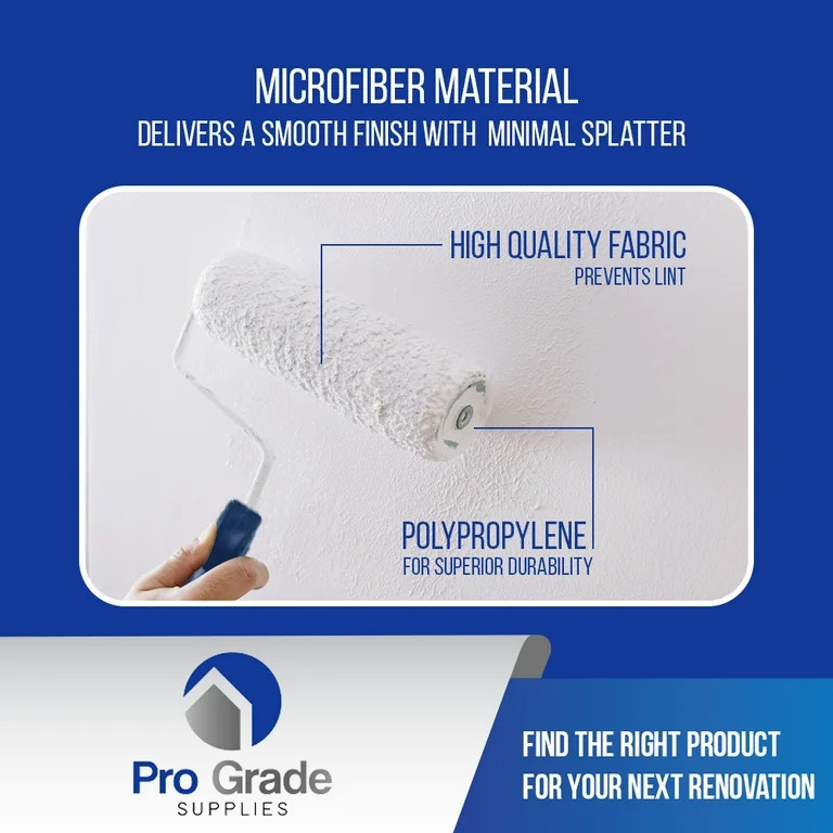 Pro Grade Paint Roller Tray Kit, Plastic Paint Tray with Paint Brushes and Rollers, 10-Piece Set | Walmart (US)