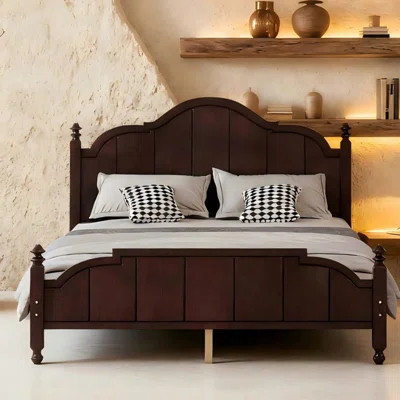Vintage Queen Bed Frame with Headboard, Wood Platform Bed with Slat Support, No Box Spring Needed, Easy Assembly Solid Wood Bed, Espresso Finish,Mattr | Wayfair North America