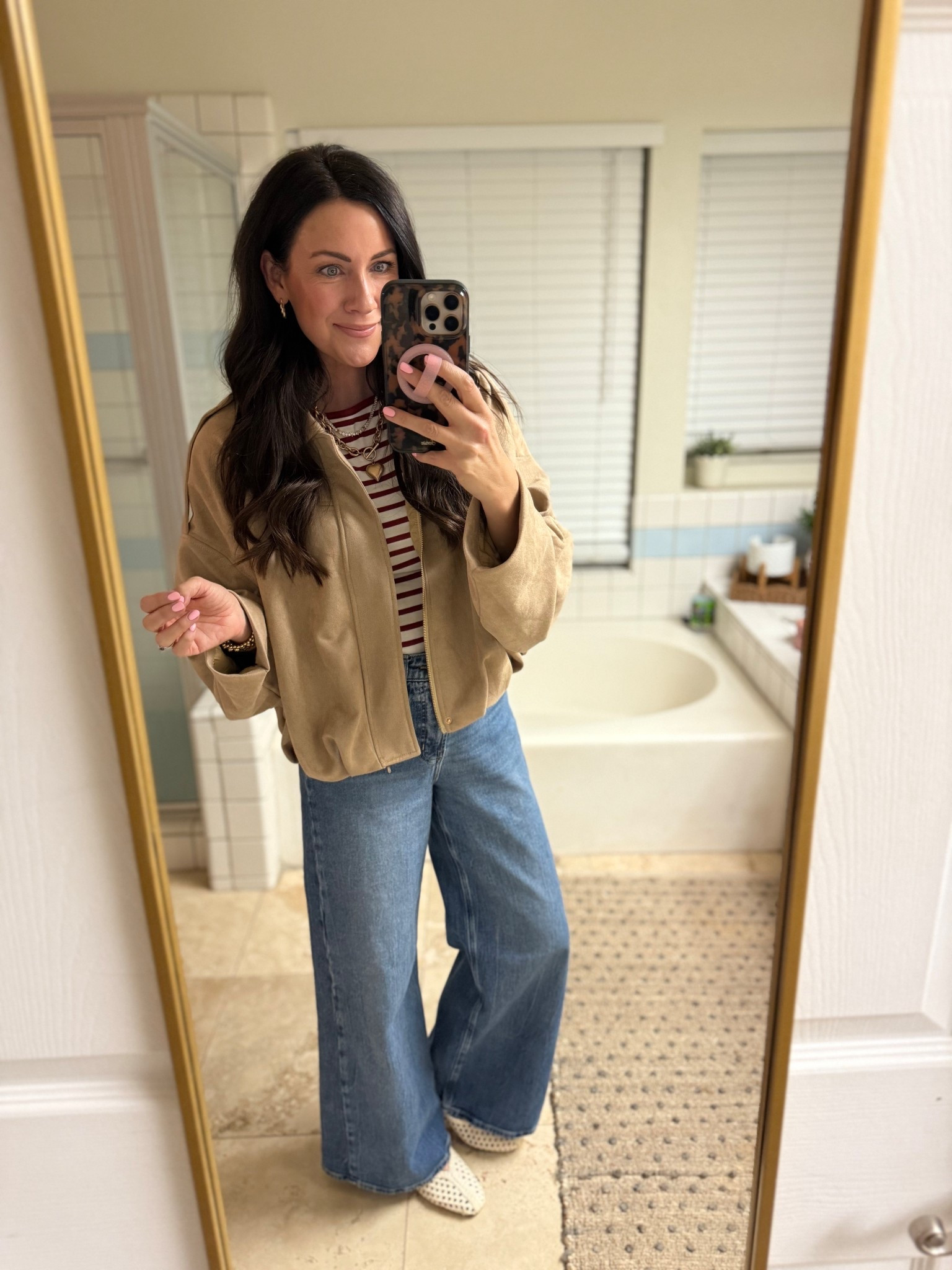 Viral Amazon jacket I picked up in the khaki for spring on sale for $35!!! Wearing a small, runs oversized
Medium tee
Jeans in a 2 regular
I went down in flats 

#LTKSaleAlert #LTKSeasonal #LTKootd