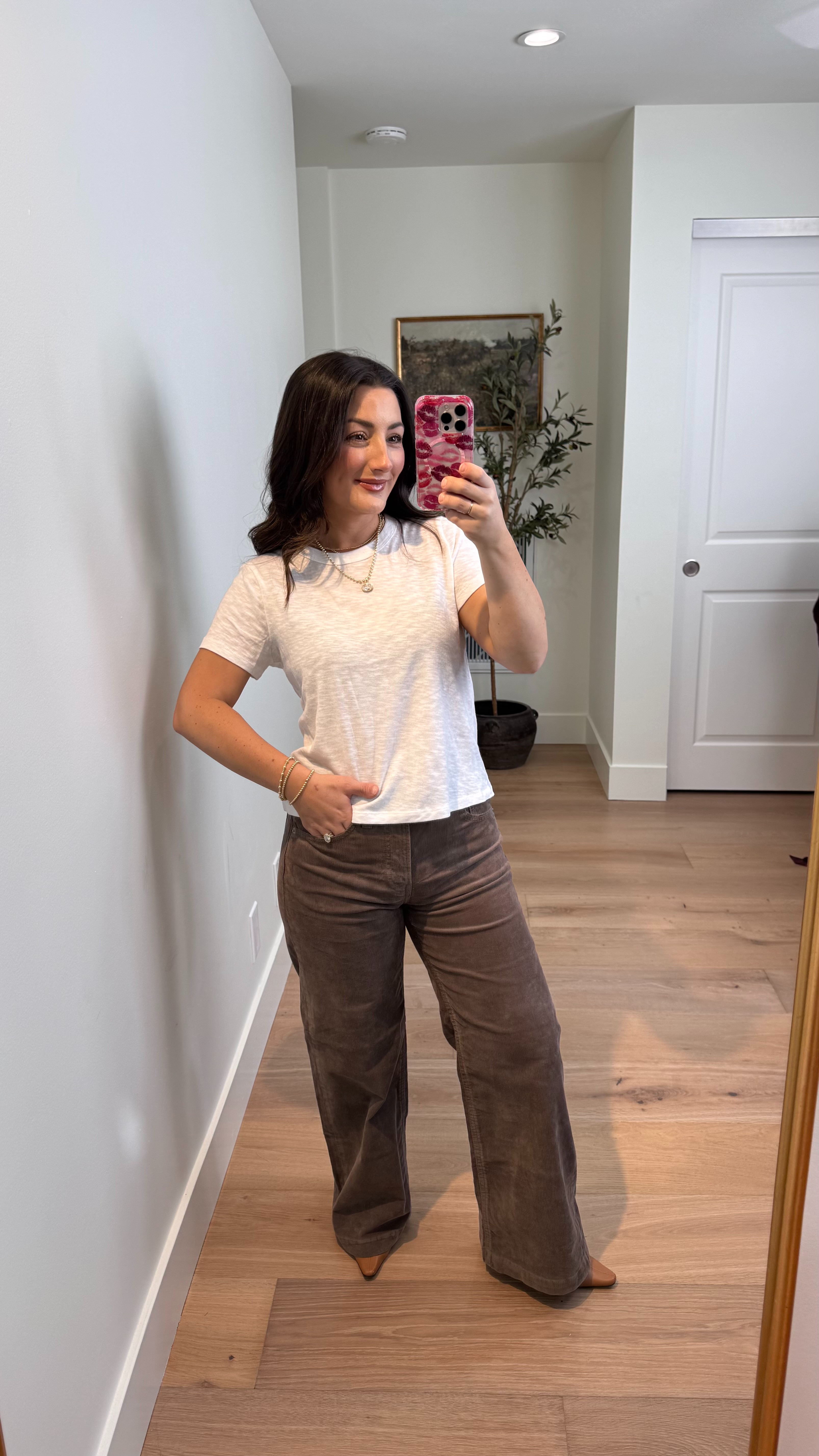 White tee + corduroy pants! 

Top size small 
Bottoms size 27 petite

#LTKootd #LTKSaleAlert #LTKPetite