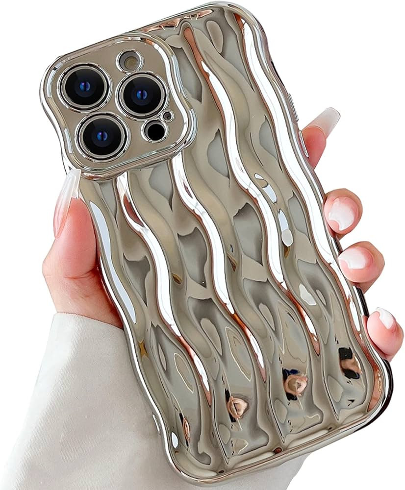 Skyseaco Compatible with iPhone 14 Pro Max Case Water Ripple Pattern Cute Curly Wave Frame Shape ... | Amazon (US)