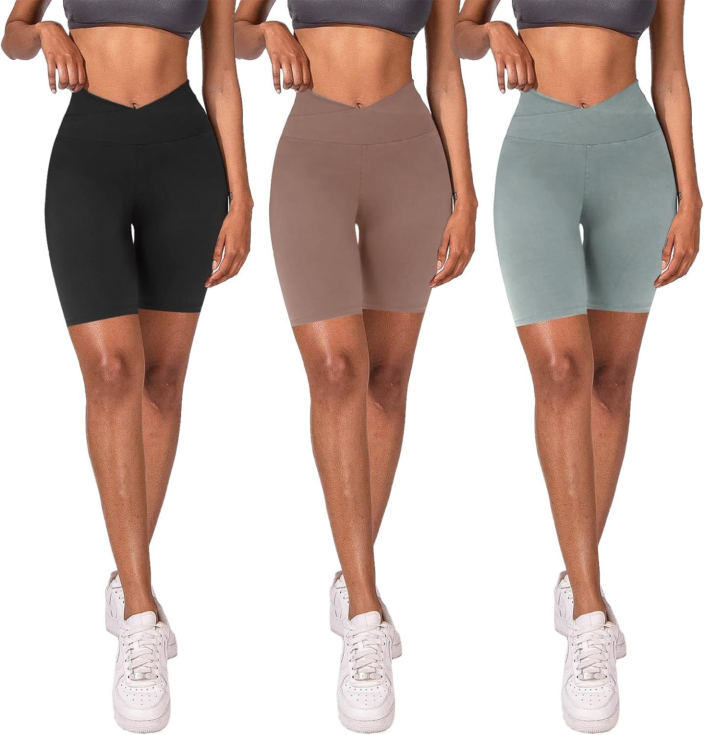 YOLIX 3 Pack Buttery Soft Biker Shorts for Women – 8" High Waisted Yoga Workout Athletic Sports... | Amazon (US)