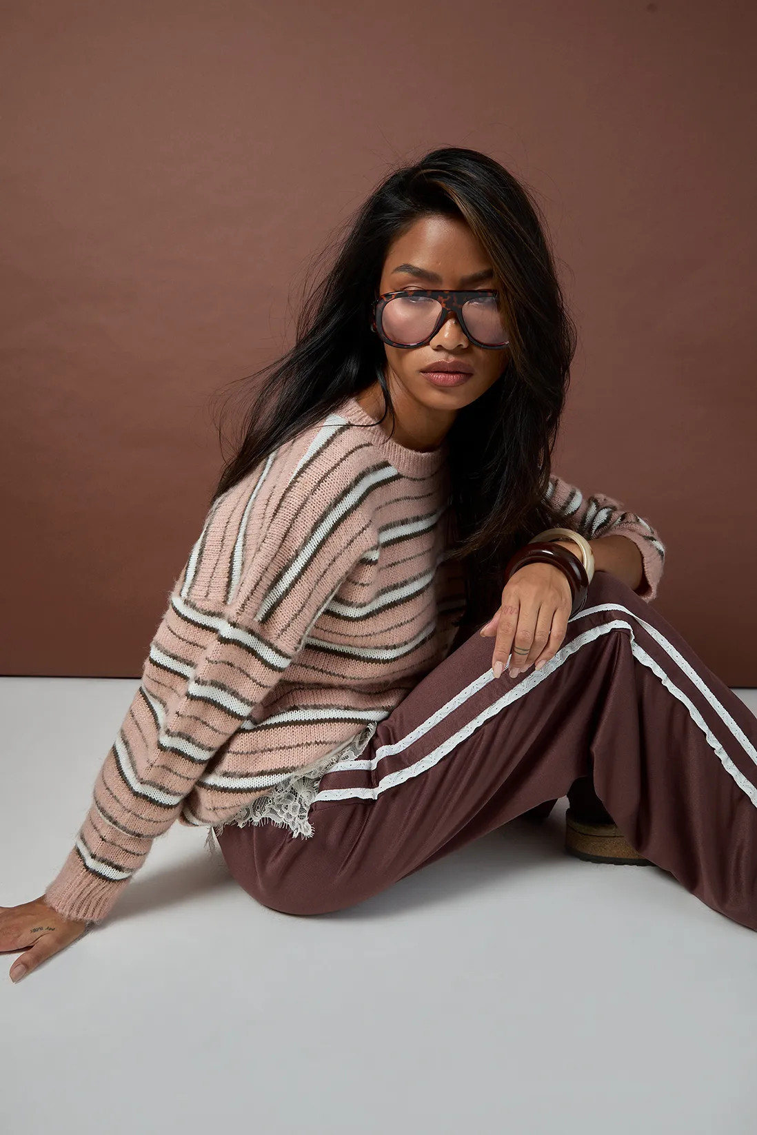 Lace Side Stripe Tricot Straight Leg Jogger | Boohoo.com (UK & IE)