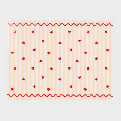 2pc Stripe with Hearts Placemat Pink - Pillowfort™ | Target