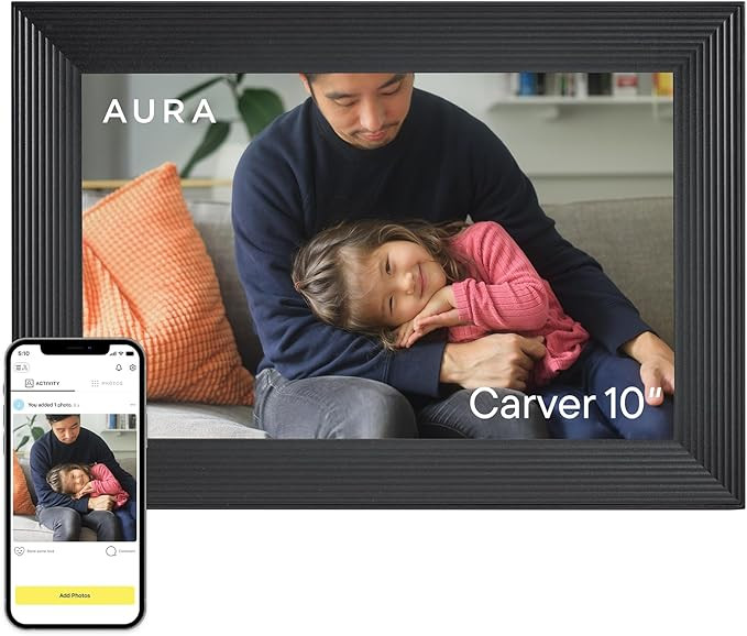 Aura Carver HD WiFi Digital Picture Frame, 10.1”, Add Photos with Aura App, Free Unlimited Stor... | Amazon (US)