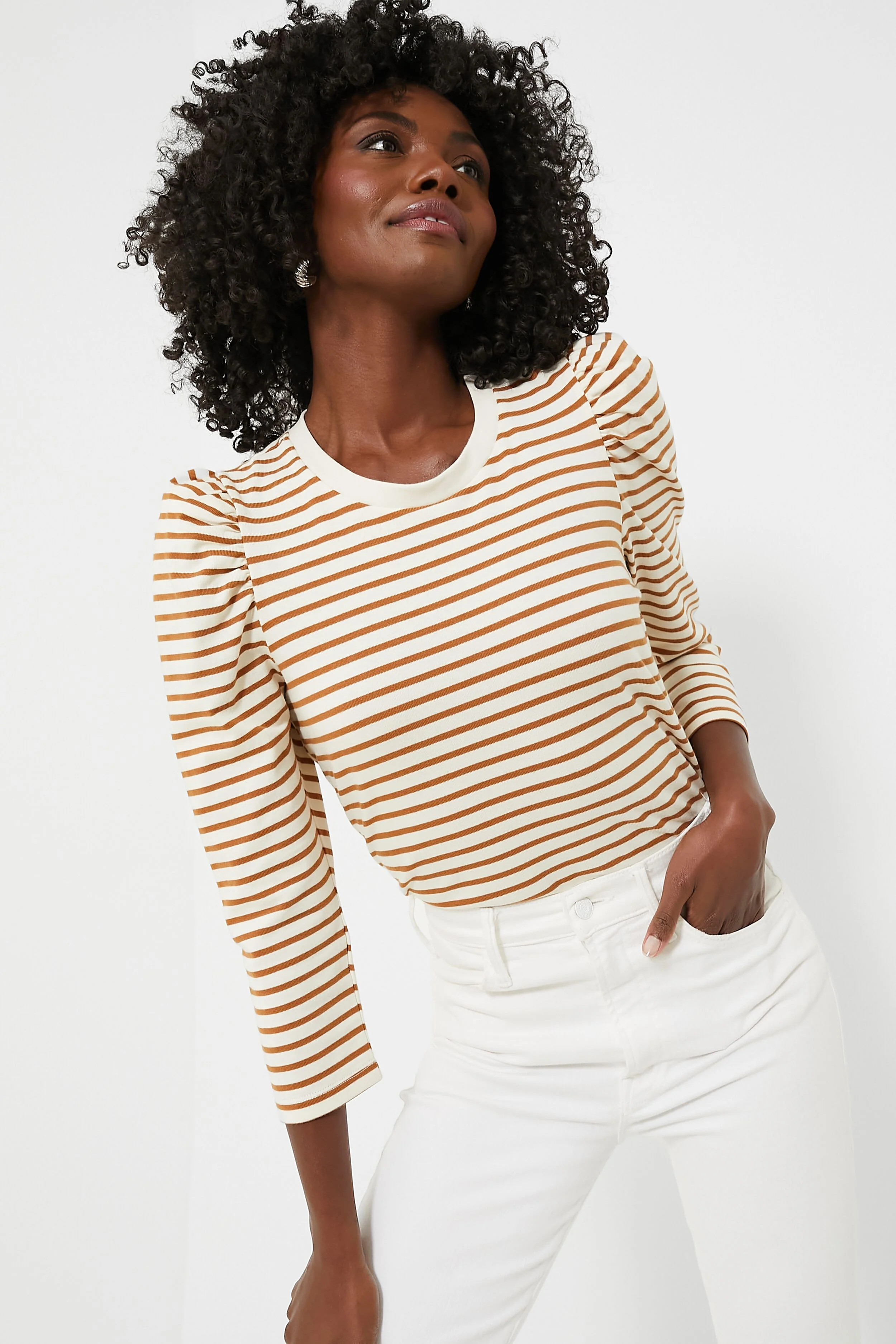 Tan Striped Vesty Long Sleeve Crewneck | Tuckernuck (US)