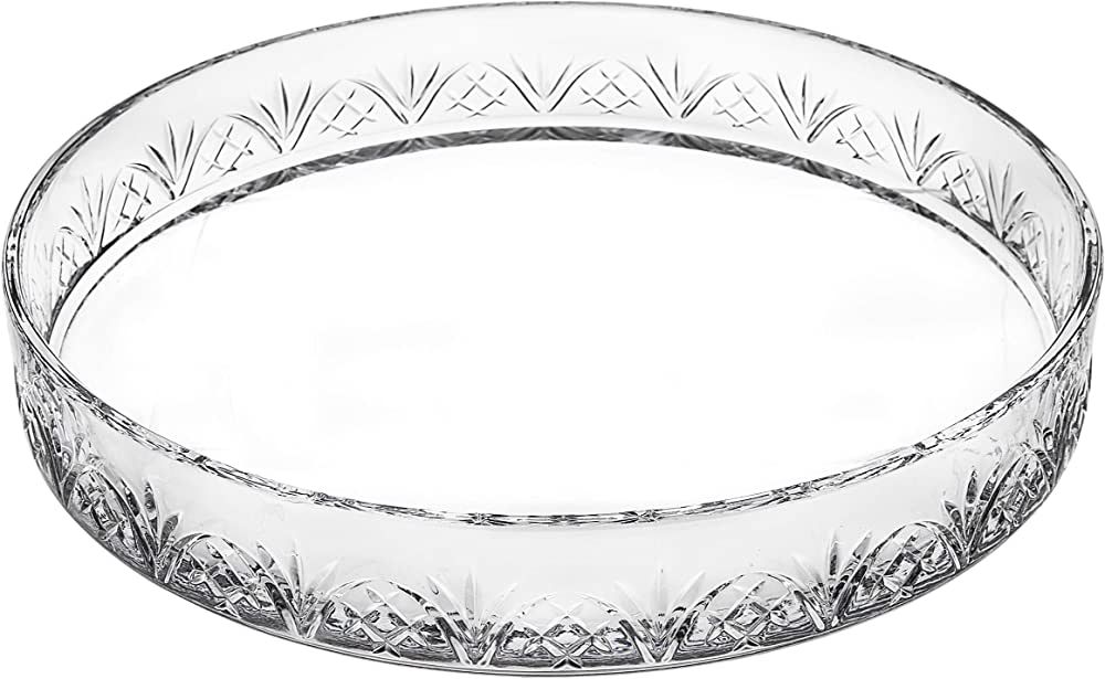 Godinger Round Glass Serving Tray Platter - Dublin Crystal Collection | Amazon (US)