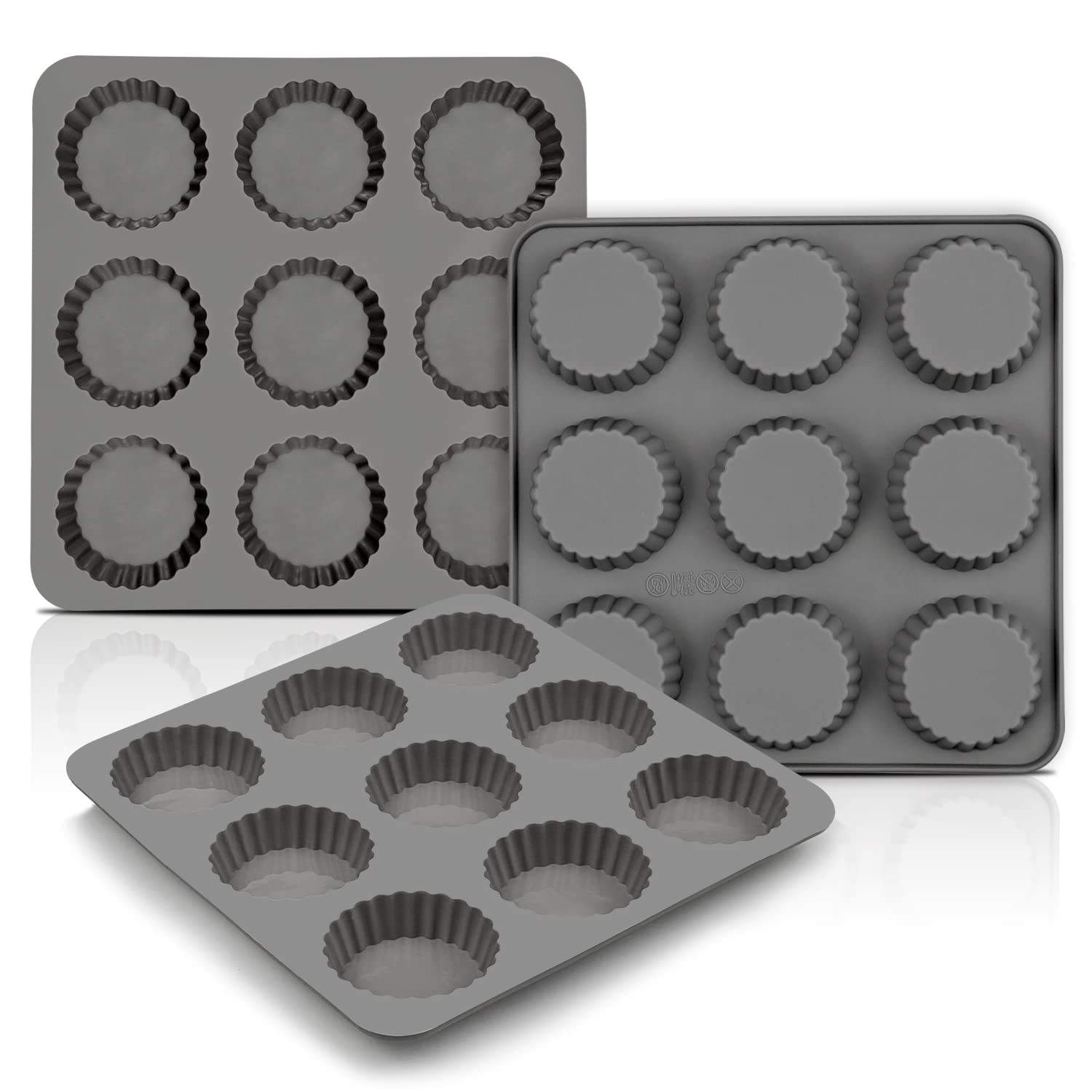 Palksky Chocolate Almond Peanut Butter Cup Mold - (3PCS) 9 Cup Bite Size Fat Bombs Snack Baking P... | Amazon (US)