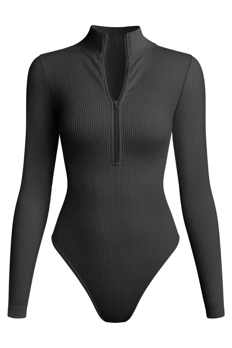 Revenge Body Long Sleeve Zip-Up Bodysuit | Proozy