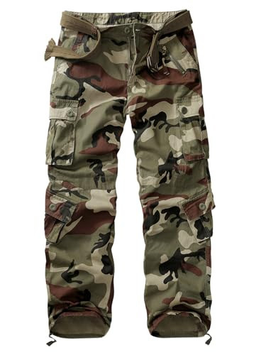 TRGPSG Women's Cargo Pants with Pockets, Outdoor Casual Camo Hiking Pants, Ripstop Construction Work Pants 3209 Battlefield Camo | Amazon (US)
