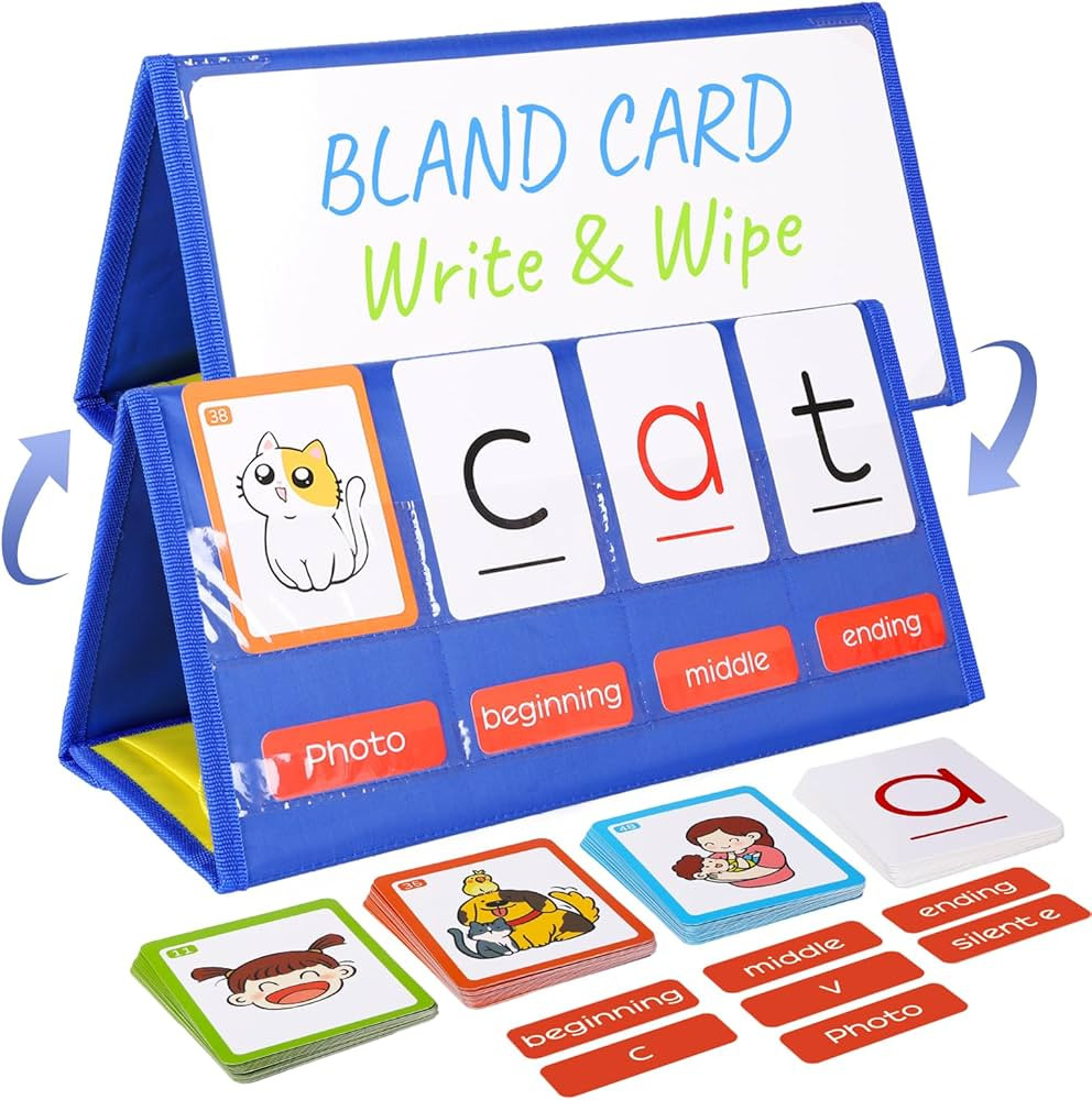 CVC Words Building Desktop Pocket Chart Tent Cards Kit, CVC Reading Spelling Phonics Games Blendi... | Amazon (US)