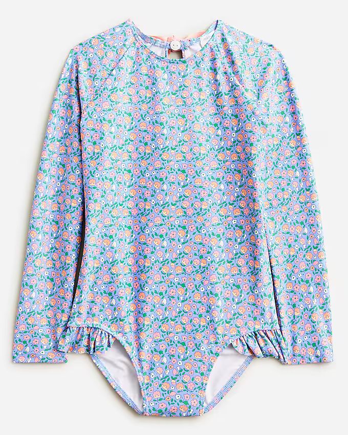 minnow&trade; X Crewcuts girls' rash guard one-piece swimsuit with UPF 50+ | J.Crew US