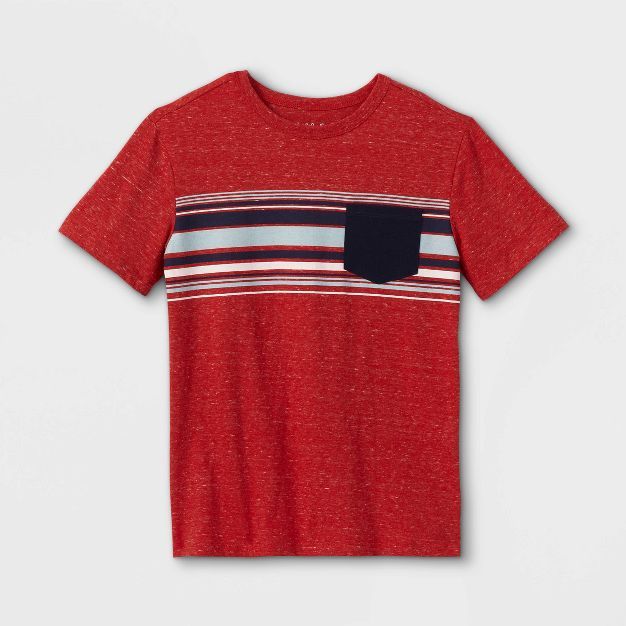 Boys' Chest Striped Pocket Short Sleeve T-Shirt - Cat & Jack™ | Target