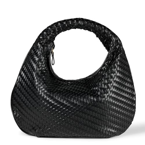 Amazon Essentials Women's Woven Shoulder Bag, Black | Amazon (US)