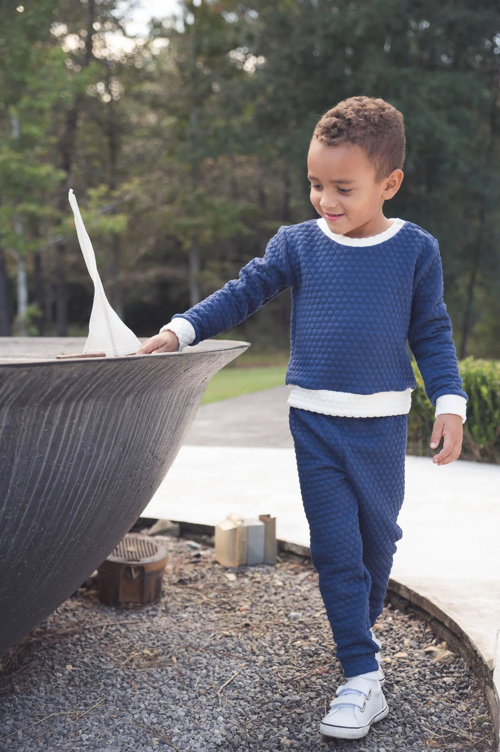 Quincy Quilted Play Set - Newton Navy Quilted, Worthington White Quilted | Lullaby Set