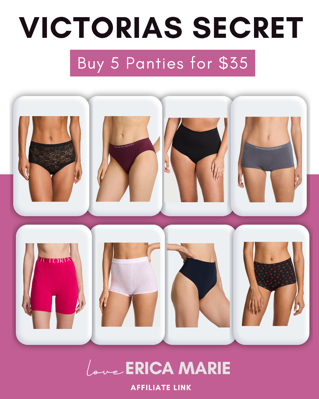 Shop women's panties with this 5 for $35 deal and save on everyday underwear in a variety of comfortable and stylish designs. Find bikinis, briefs, thongs, hipsters, and more to refresh your essentials while this limited-time offer lasts. 

 #LTKmomlife #LTKselfcare #LTKSaleAlert