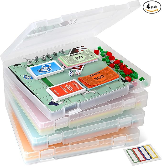 4-Pack Art & Craft Organizer Storage Case - Semi Transparent Stackable Plastic Craft Storage Cont... | Amazon (US)