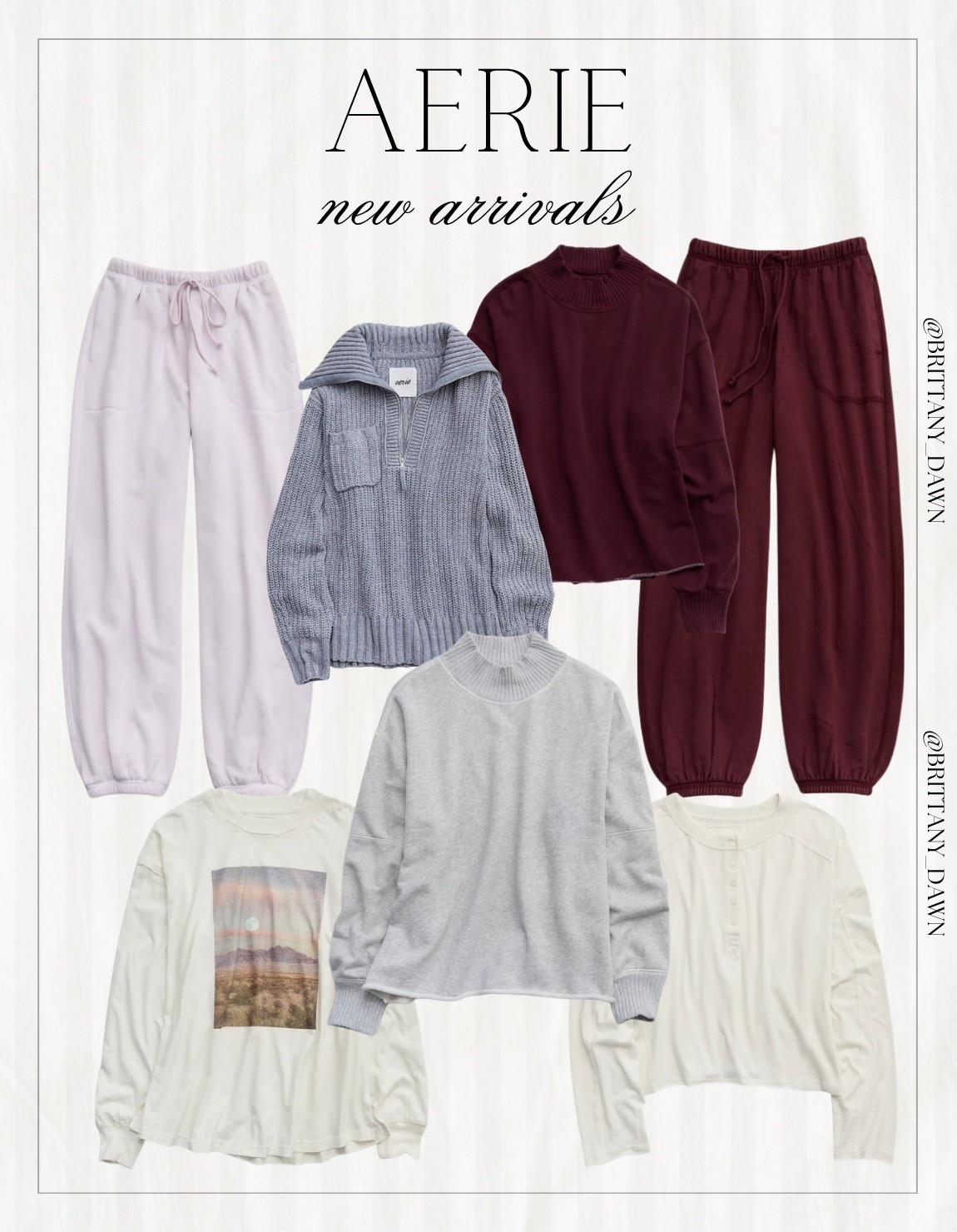Ultra-soft lounge sets and cozy knits just landed at Aerie! ☁️ 

Featuring oversized pullovers, deep burgundy joggers, and relaxed graphic tees that make everyday lounging feel extra chic.
I am obsessed with how effortless and comfy these new arrivals are! ☕

#AerieREAL #AerieHAUL #LoungeWear #CozyStyle #CasualVibes #AerieStyle #LTKlounge #FallBasics #LTKunder50 #ComfyOutfits #StreetStyle

#LTKootd