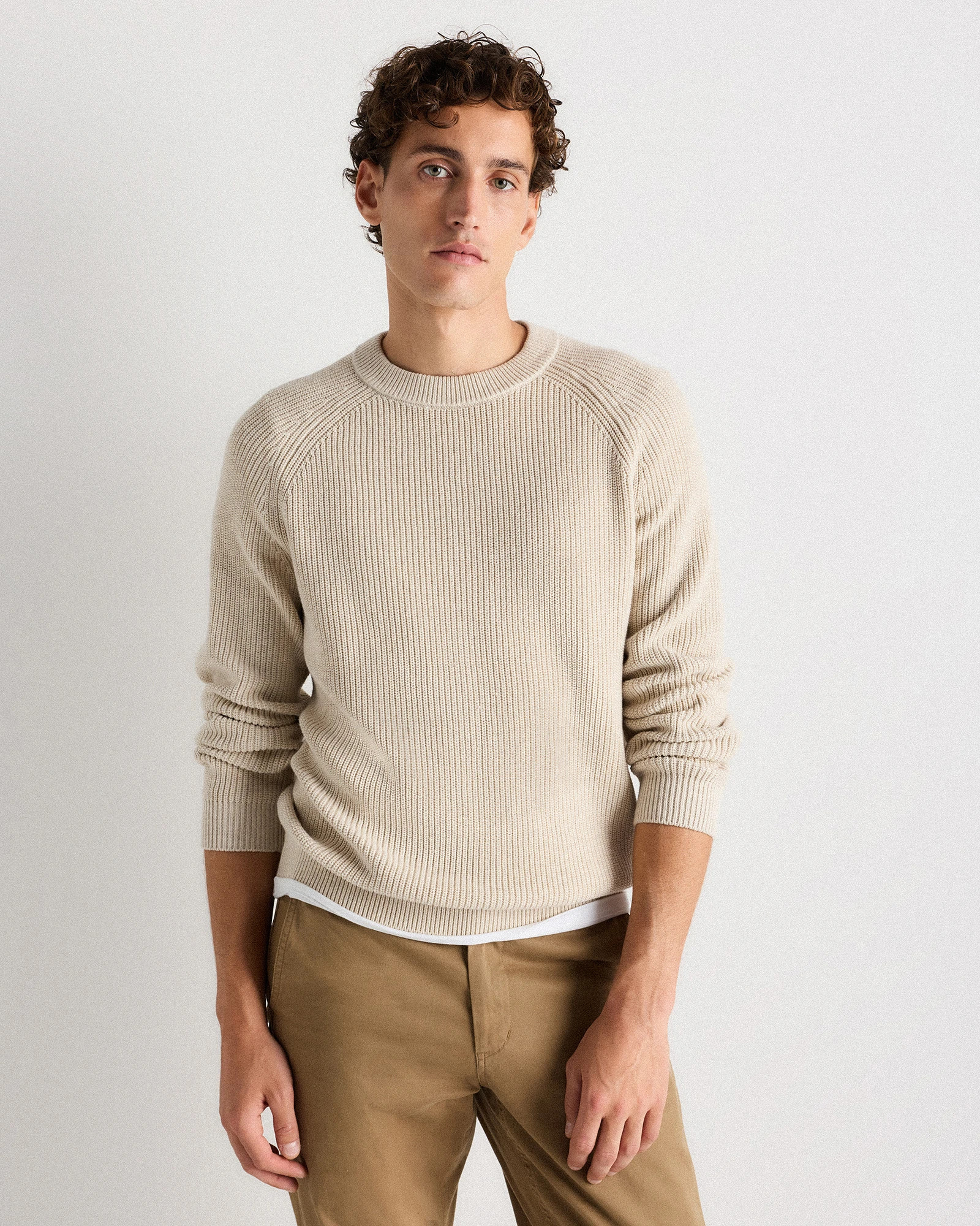 Quince | Men's Ribbed Crewneck Sweater in Black, Size Large, Organic Cotton | Quince