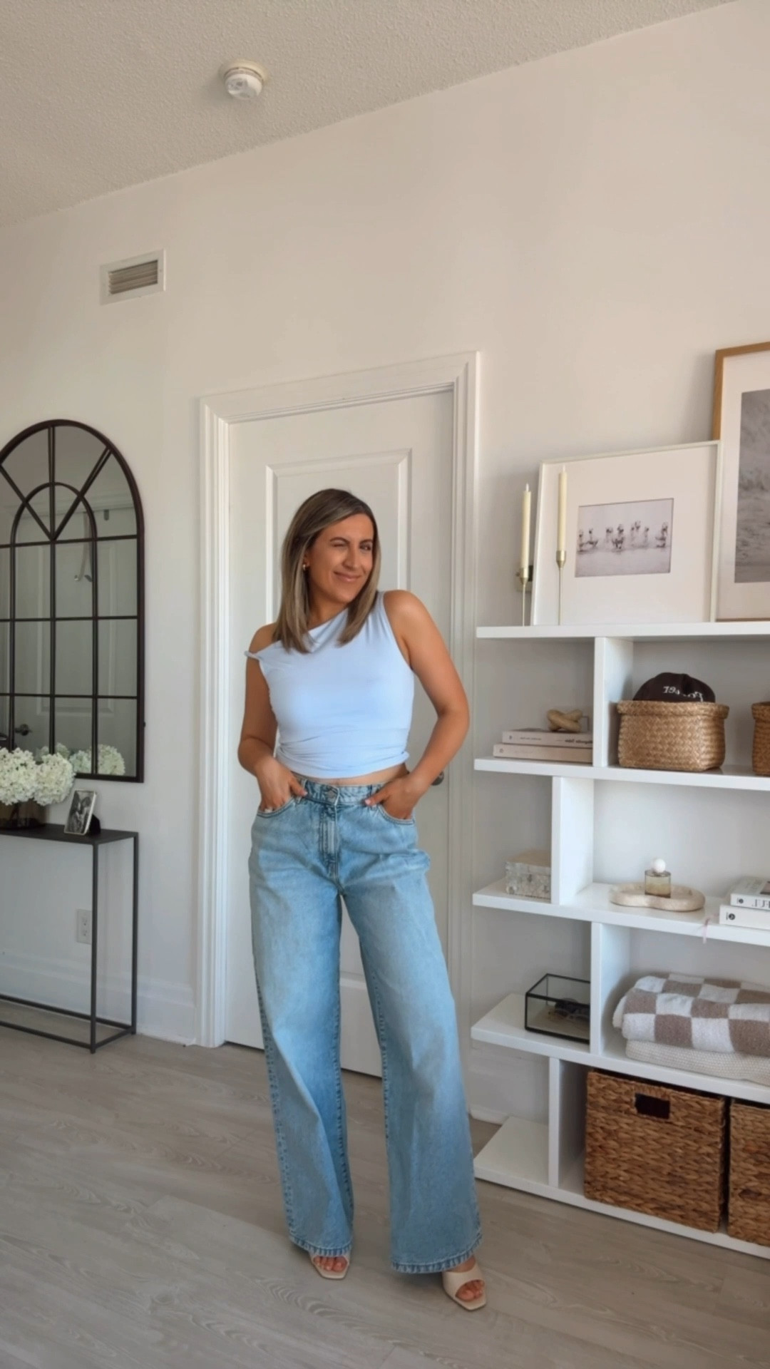 Asymmetrical top + the comfiest summer jeans 