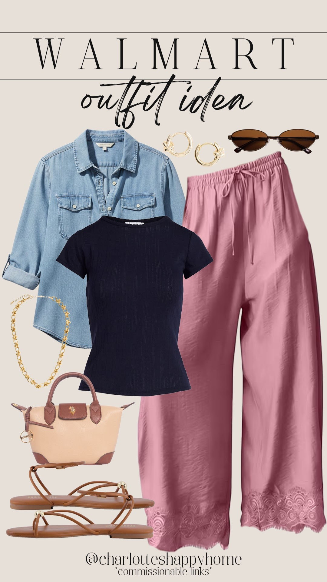 Trendy outfit idea from Walmart! Love these lace hem pants!

#walmartfinds

Walmart finds. Walmart fashion. Walmart new arrivals. Walmart denim shirt. Walmart navy tee. Walmart pink lace hem pants. Walmart trendy summer style.

#LTKootd #LTKSeasonal #LTKgrwm