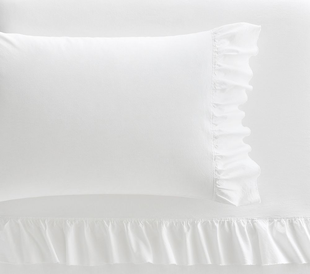 Washed Cotton Ruffle Organic Sheet Set | Pottery Barn Kids