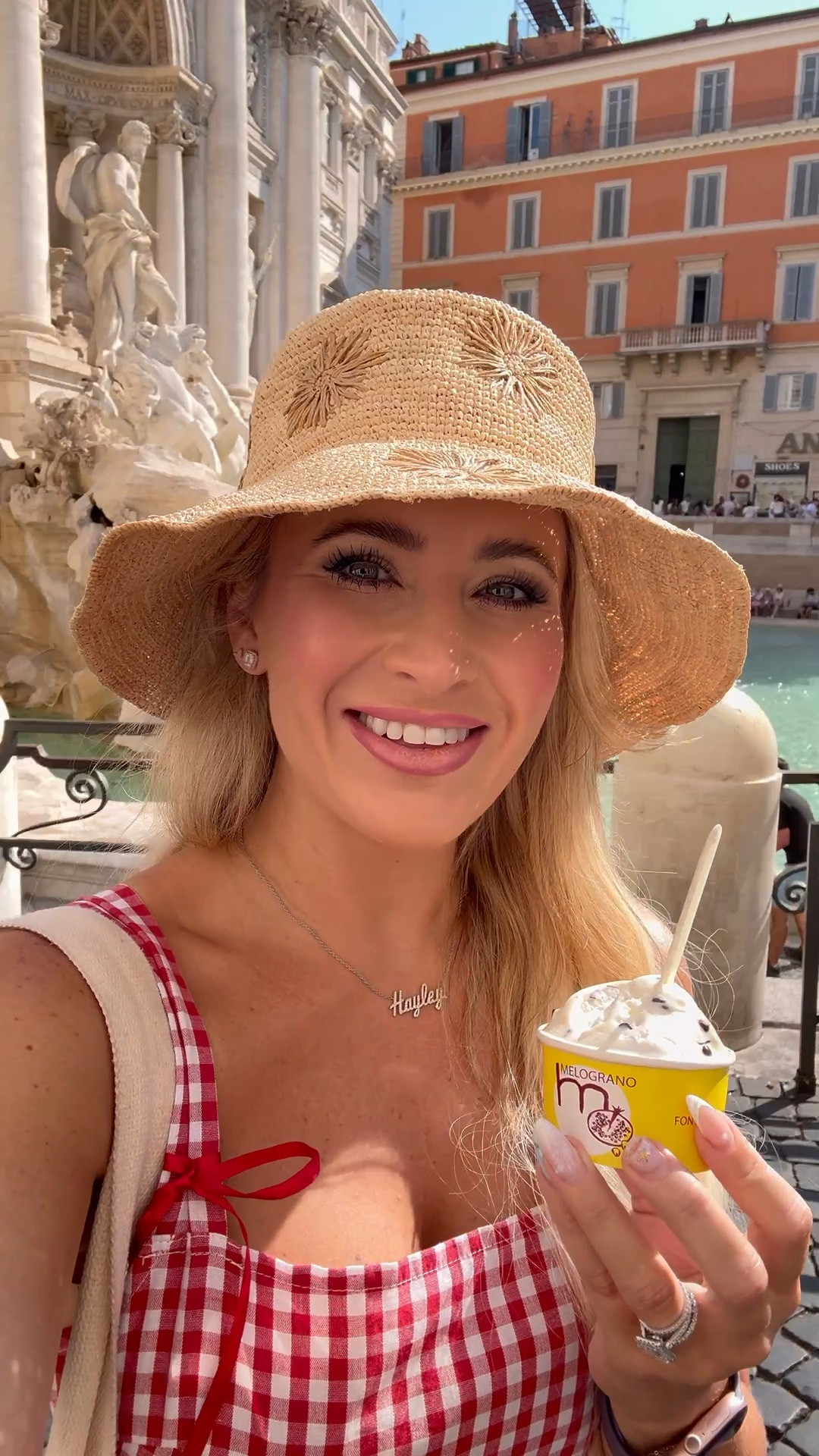 Gelato in front of the Travis Fountain in Rome - my red gingham dress is less than $20

#LTKdayinmylife #LTKootd #LTKTravel