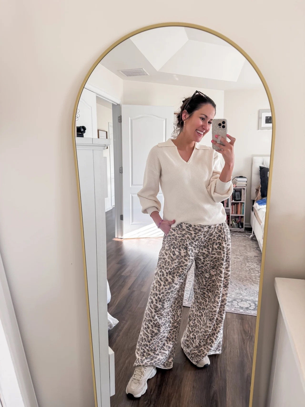I’ve been wearing these wide leg leopard print trouser pants on repeat! They’re so comfy + make me look pulled together (with an elastic waistband! 🫣)

#LTKootd #LTKmomlife