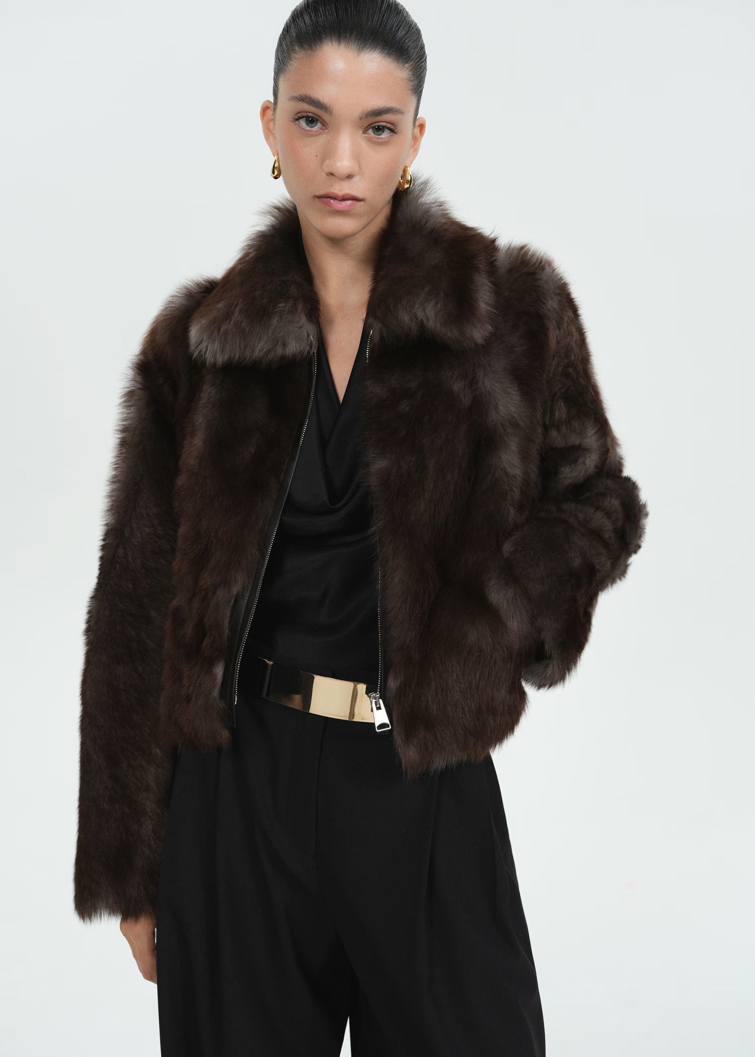 100% fur leather jacket - Women | MANGO USA | Mango (US/MX/AU)