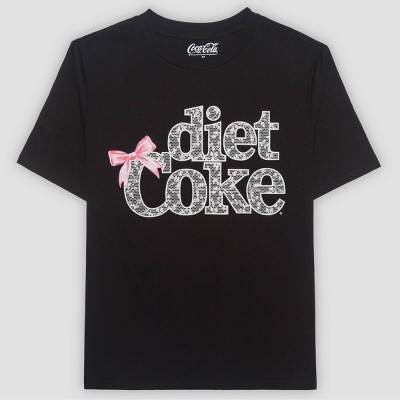 Women's Diet Coke Bow Short Sleeve Graphic T-Shirt - Black XXS | Target