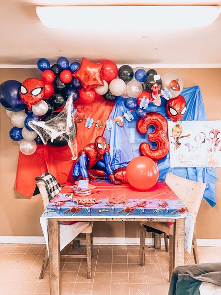 Had so much fun celebrating our now 3 year old little man! 

So so bittersweet seeing that last one grow so quick!

I used balloons, masks, and pin the spider game from Amazon! 

Eve try thing else is from Walmartt

#LTKkids #LTKparties #LTKhome