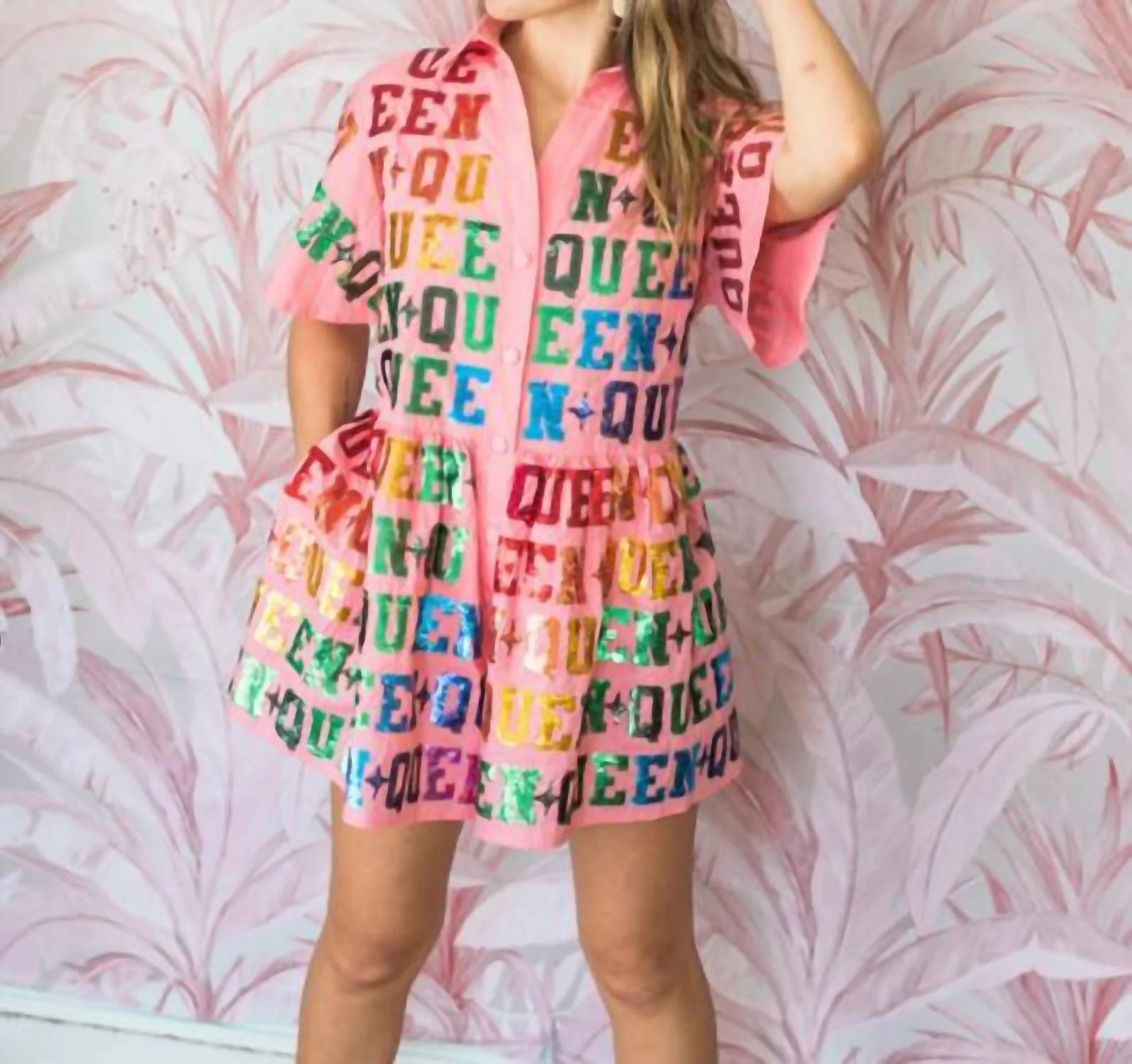 Rainbow Queen Romper In Pink | Shop Simon