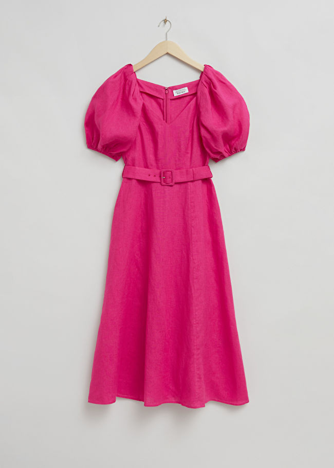 Linen Puff Sleeve Midi Dress | & Other Stories (EU + UK)