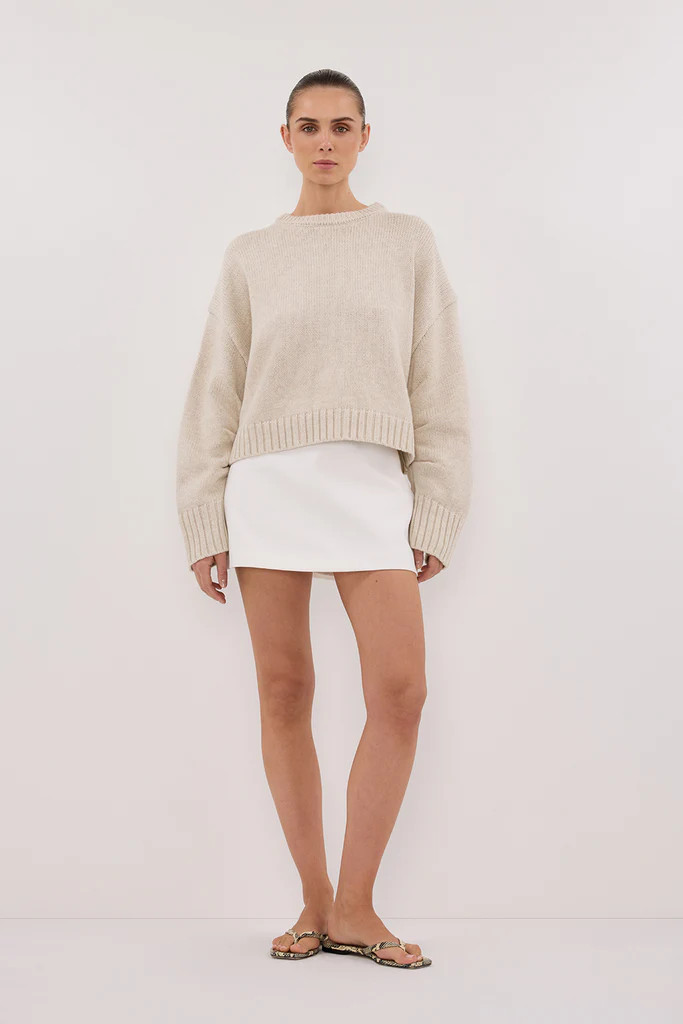 AMY CHALK CREW NECK KNIT JUMPER | DISSH