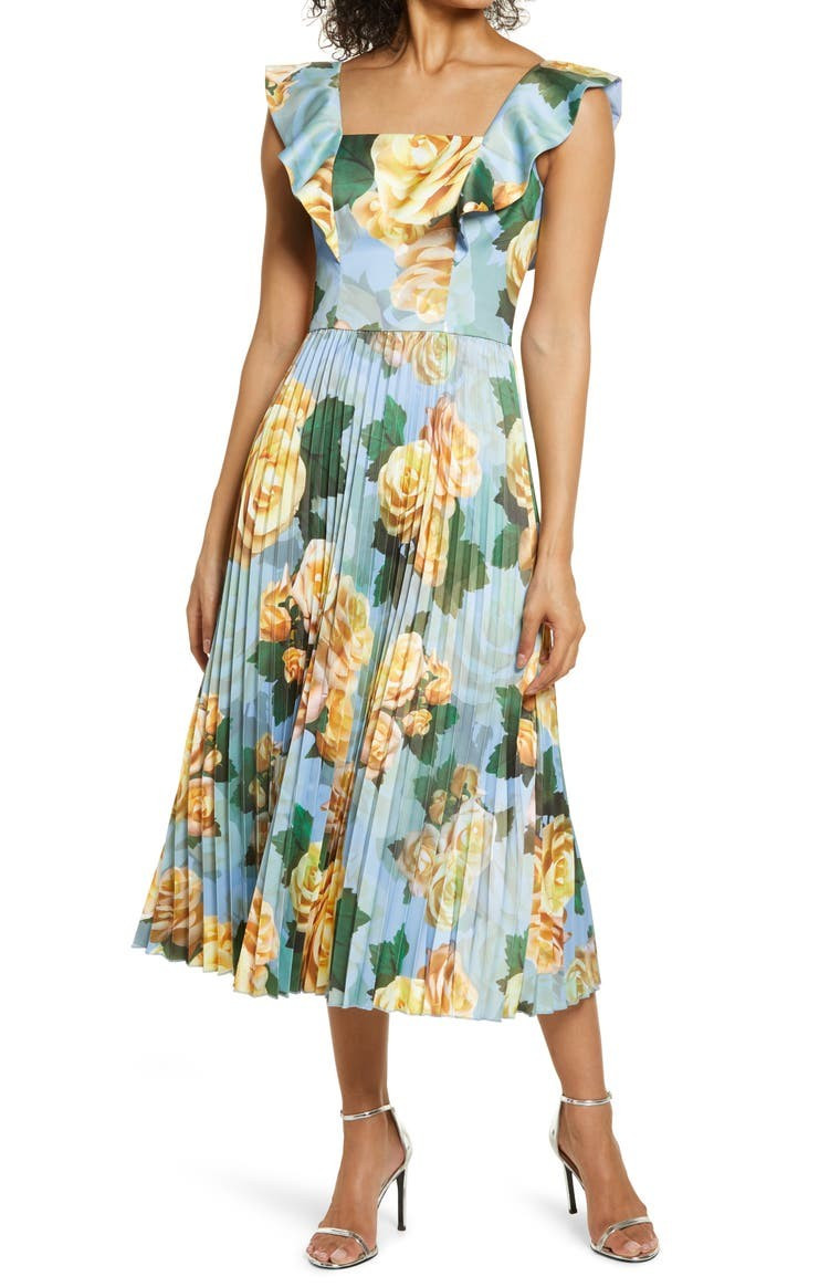 Floral Pleated Cocktail Dress | Nordstrom