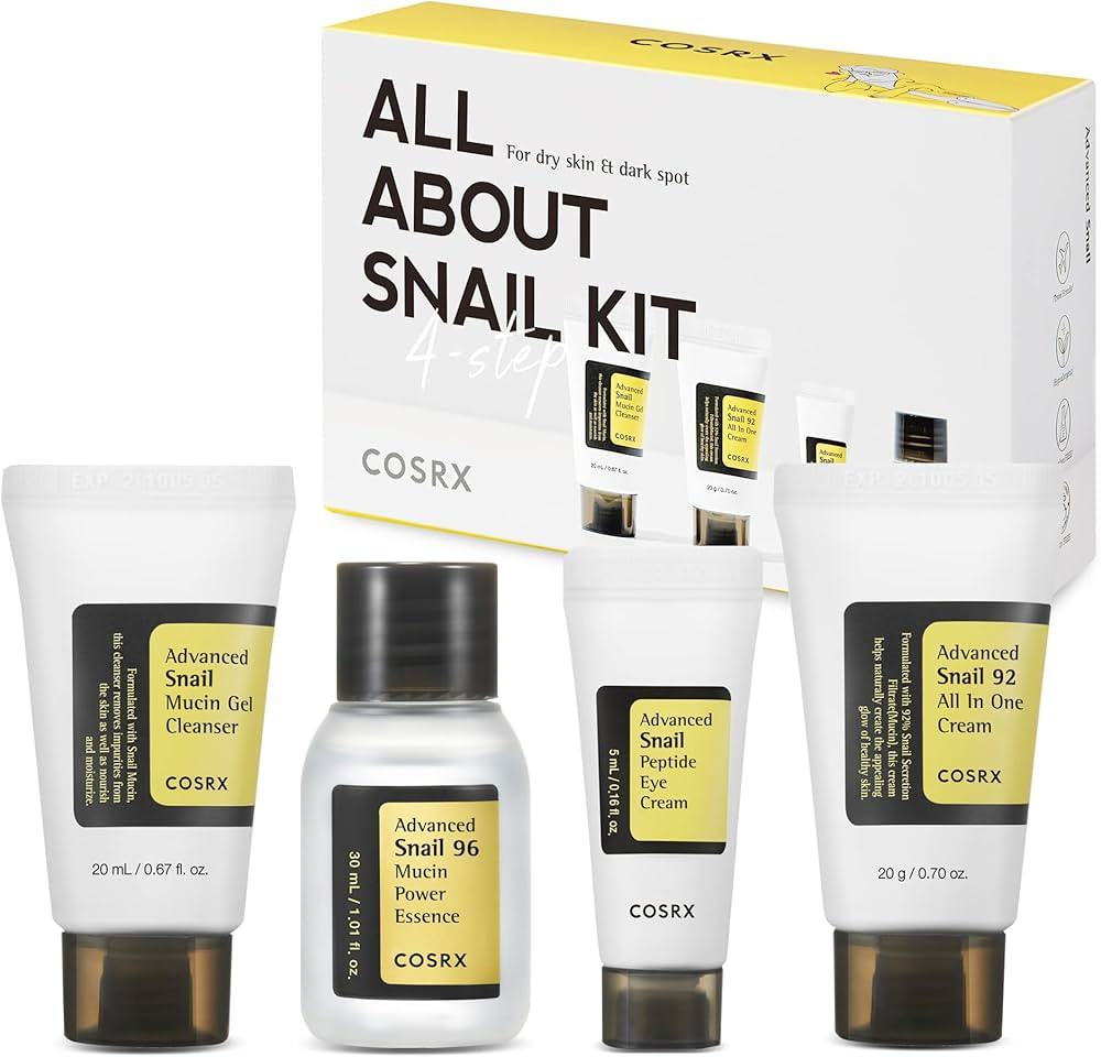 COSRX All About Snail Korean Skincare | TSA Approved Travel Size, Gift Set with Face Gel Cleanser... | Amazon (US)