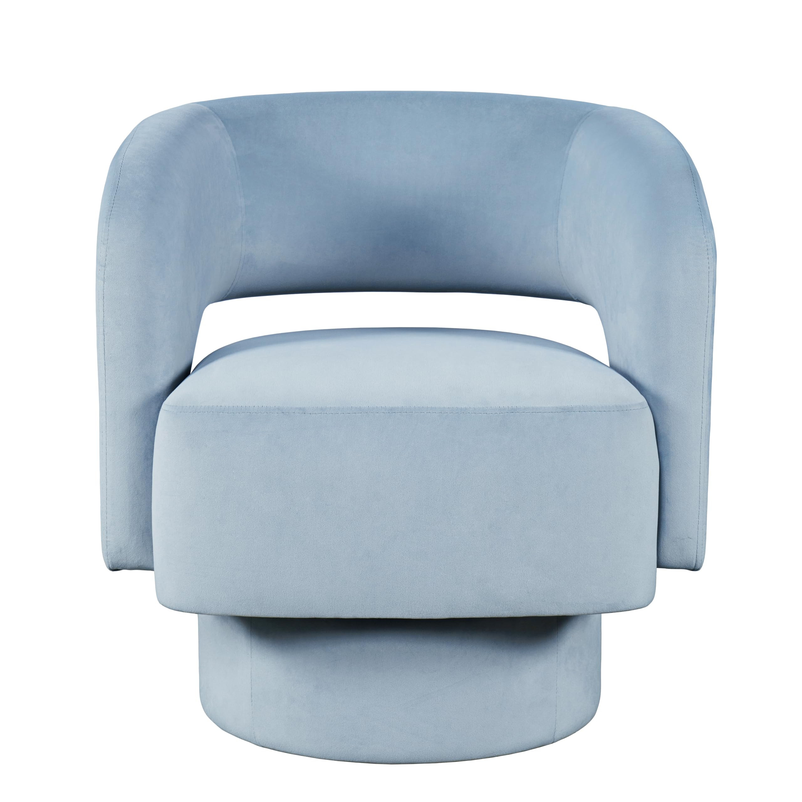 Jofran Sutton Mid-Century Modern Upholstered Split-Back Curved Sculpture Swivel Accent Chair,Blue | Amazon (US)