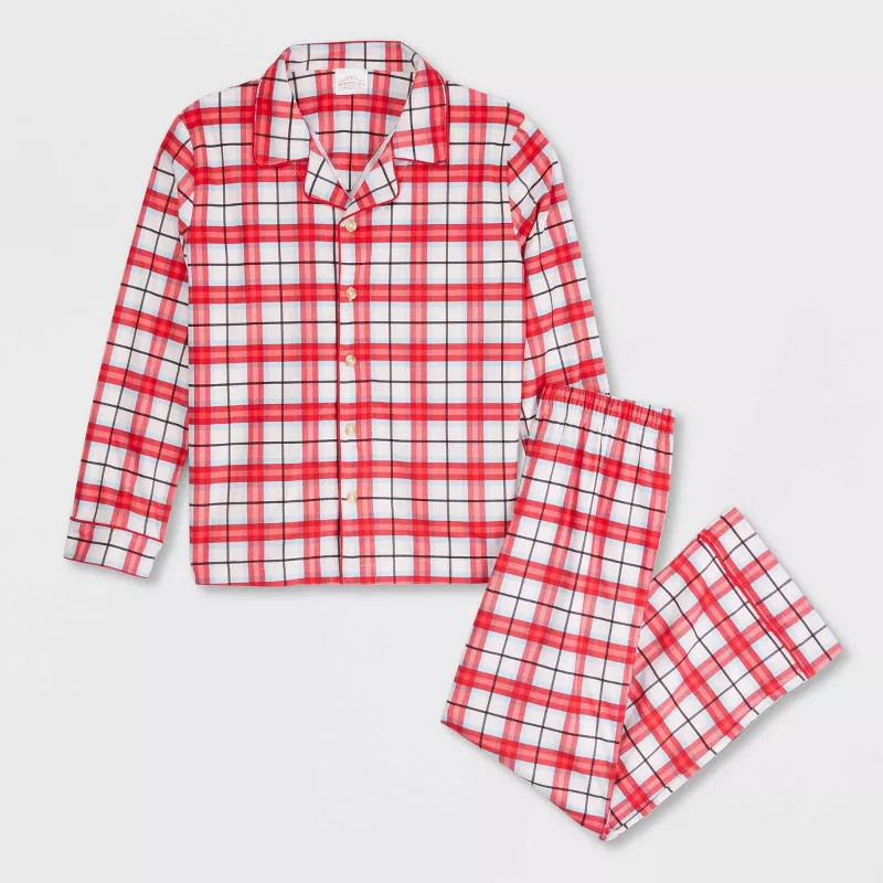 Kids' Plaid Holiday Matching Family Pajama Set - Wondershop™ White | Target