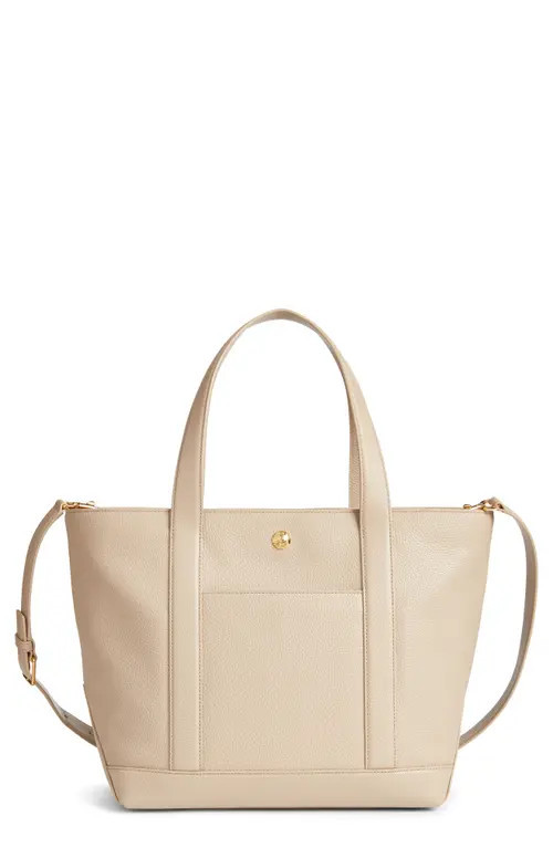 Veronica Beard Grand Goody Leather Tote in Sand Dollar at Nordstrom | Nordstrom