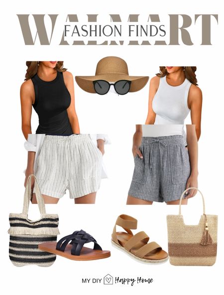 Walmart fashion finds
Linen shorts 
Racerback tank top
Woven bags
Sandals 
Sun hats
Sun glasses 

#LTKover40 #LTKmidsize #LTKshoecrush