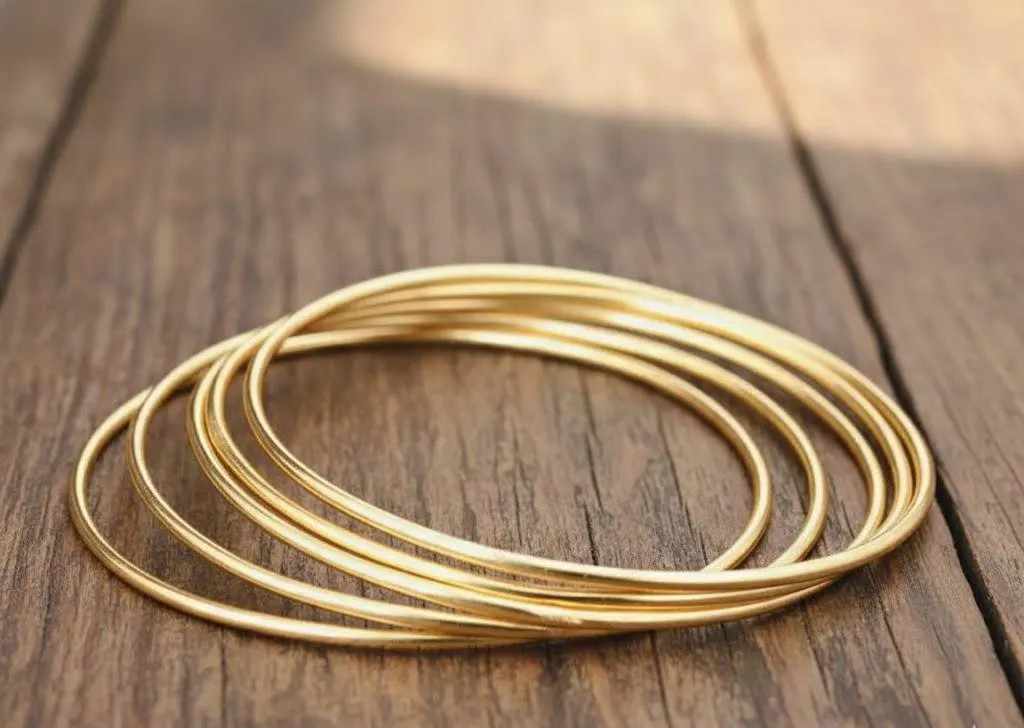 14K Gold Waterproof Bangle, Thin Gold Stacking Bangle, Tarnish Free Minimalist Bracelet, Everyday Gold Bangle, Gift for Her | Etsy (Global)