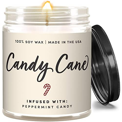 Wax & Wit Christmas Candles Scented – Peppermint Candy Cane – Fall Candle, Perfect Holiday, Winter, Xmas, Autumn Gifts – 9oz, Soy Wax, 50 Hour Burn | Amazon (US)
